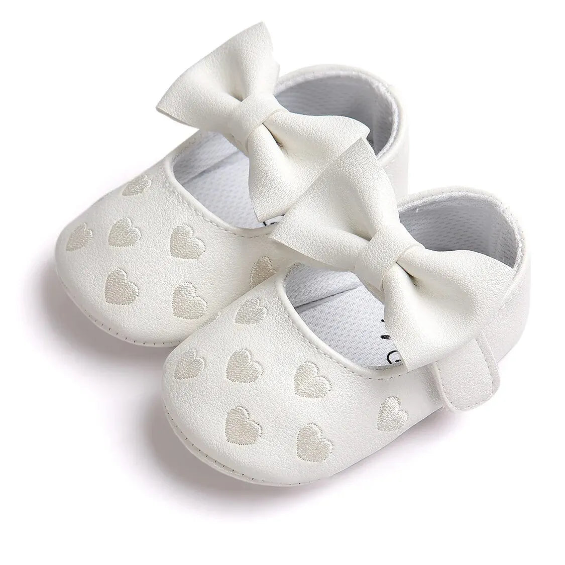 Meckior Baby Shoes Classic Dress Cute Bow-knot Heart Anti-slip Soft