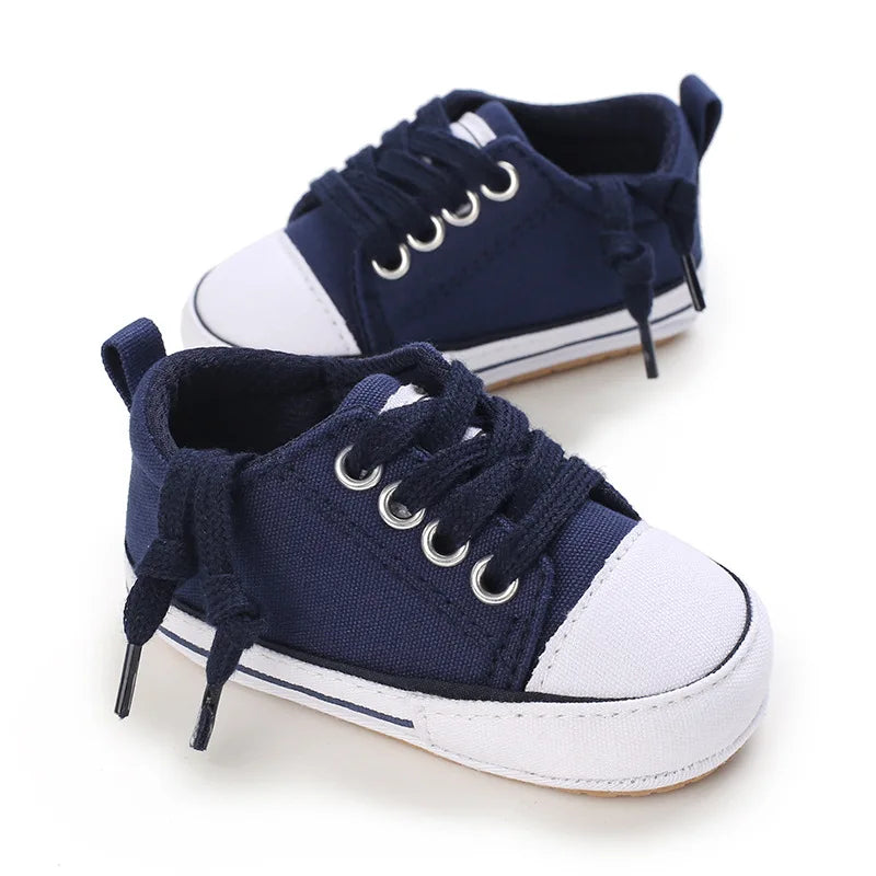 Meckior Baby Sneakers Baby Boys Girls Canvas Shoes Non-slip Rubber