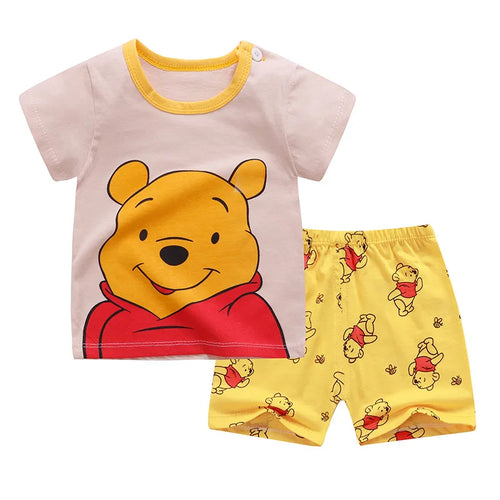 Winnie Pooh Cute Children Tracksuit Summer Clothing Cartoon Fashion