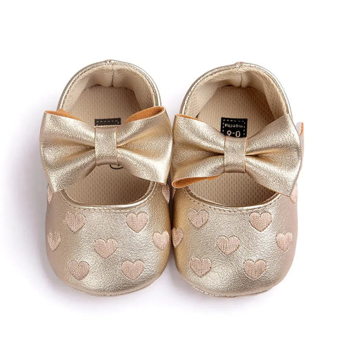 Meckior Baby Shoes Classic Dress Cute Bow-knot Heart Anti-slip Soft