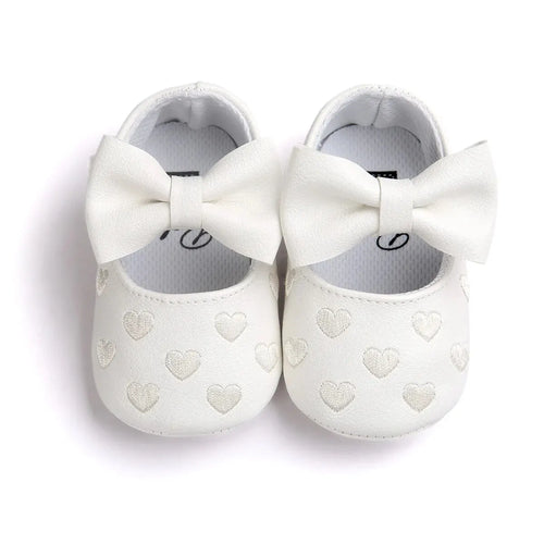 Meckior Baby Shoes Classic Dress Cute Bow-knot Heart Anti-slip Soft