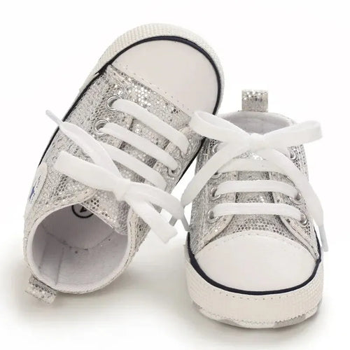 Meckior New Baby Flash Canvas Sneakers Baby Boys Girls Sports Shoes