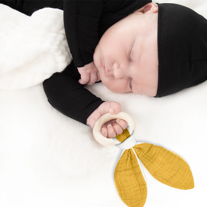 Organic Cotton Teething Ring - Honey