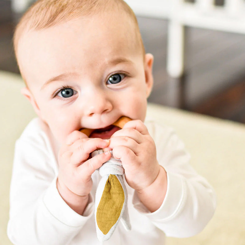 Organic Cotton Teething Ring - Honey